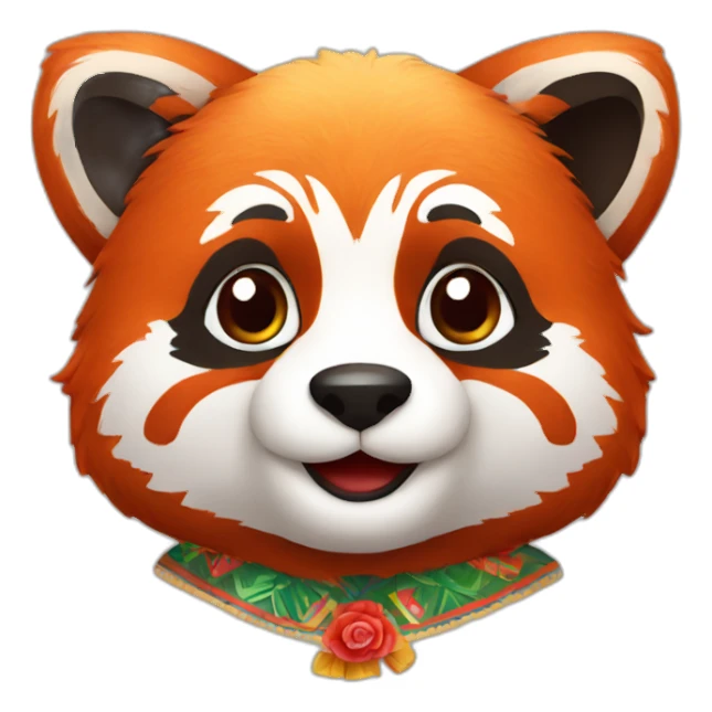 Red panda in Mexican attire sticker