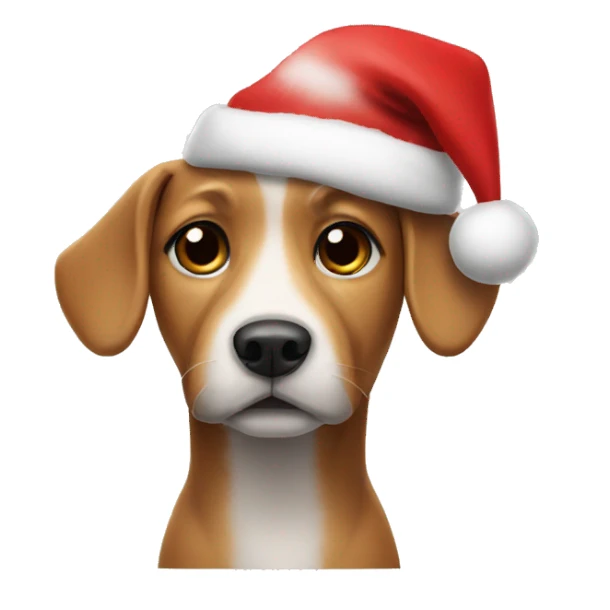 Dog wearing a christmas hat sticker