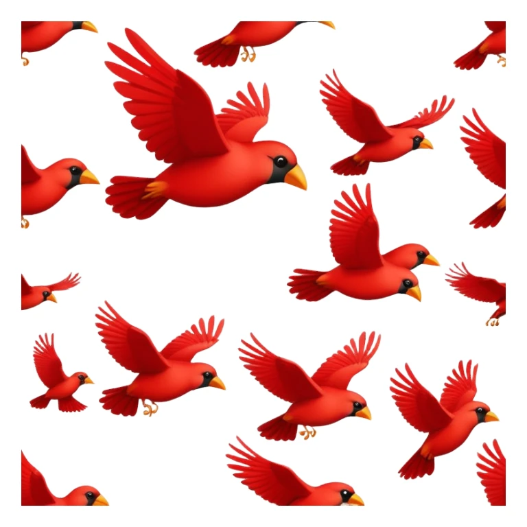 flock of red birds sticker
