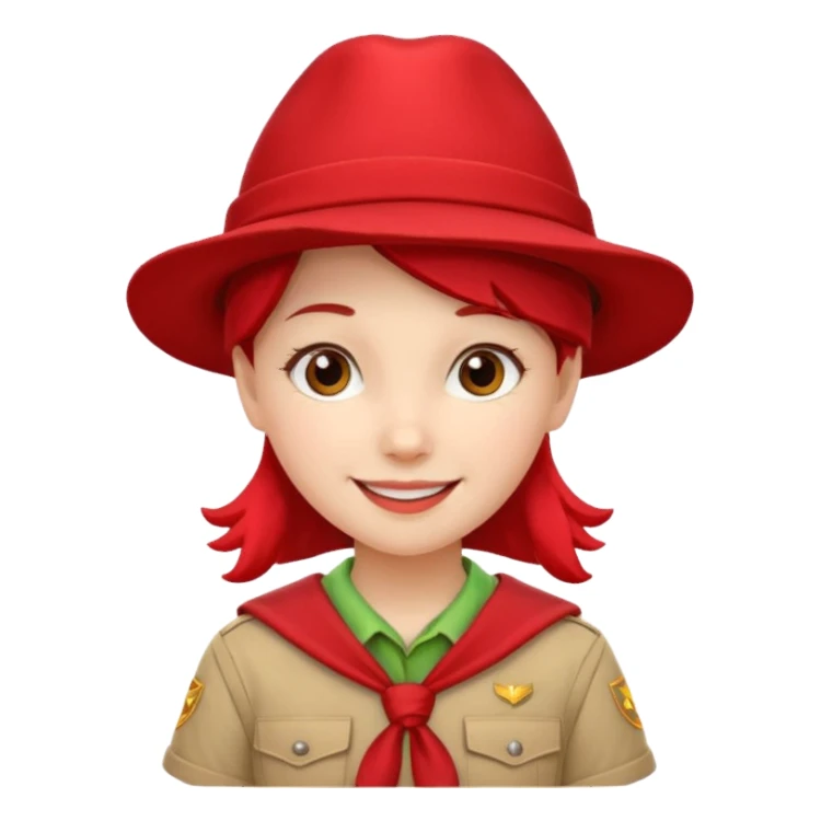 scout girl with red hat sticker