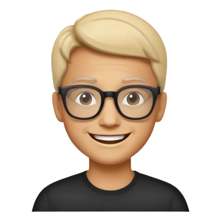 Squarer glasses and he should smile sticker