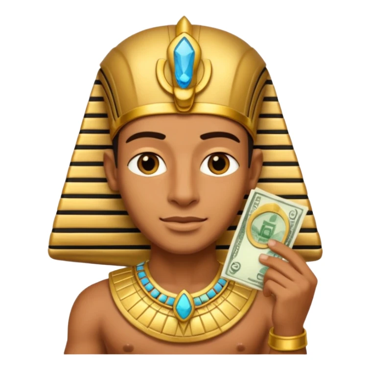rich pharaon with money sticker