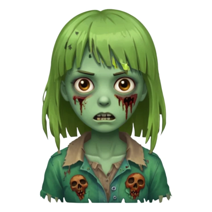 Zombi menina com franja sticker