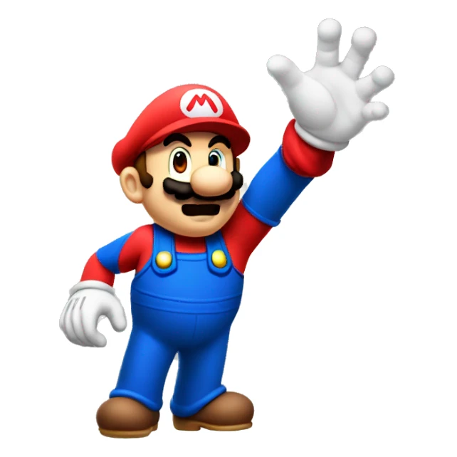 Mario with big hand sticker