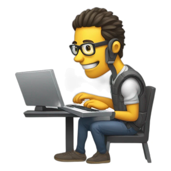 developper using a keyboard to fight a bug sticker