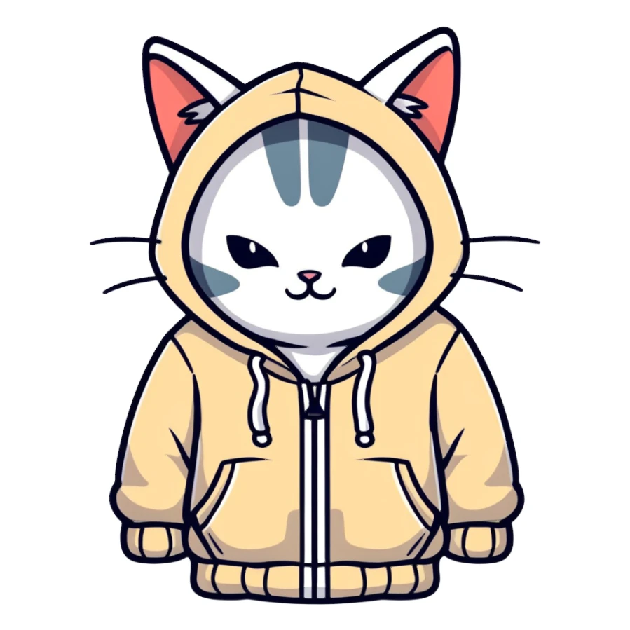Cat with a hoodie sticker