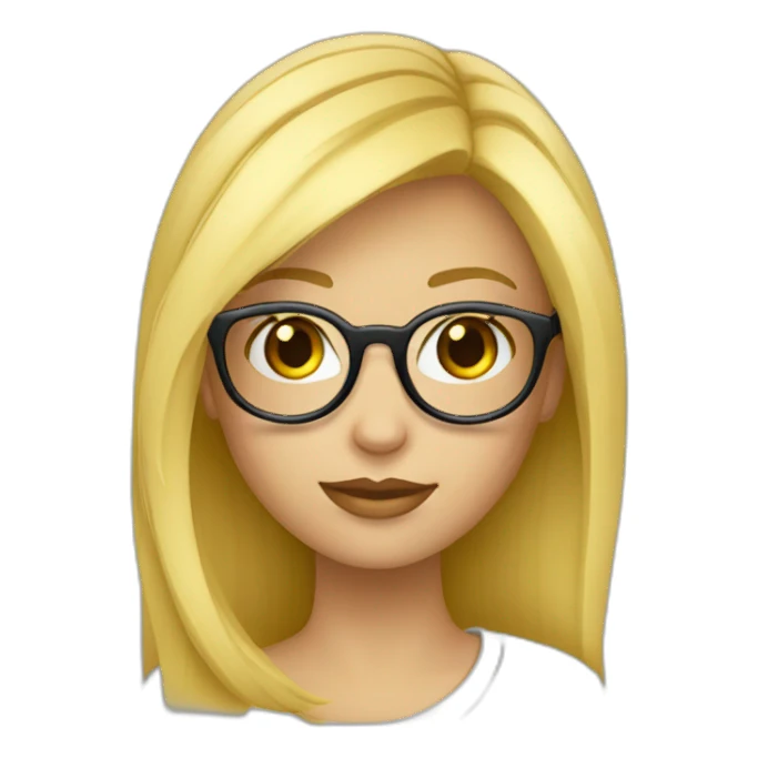 Fille blonde lunettes ronde sticker