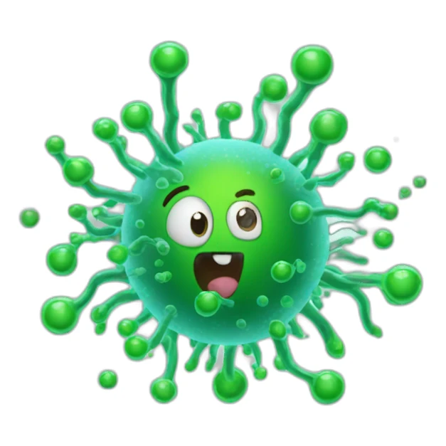 a bacteria escaping from a laboratory sticker