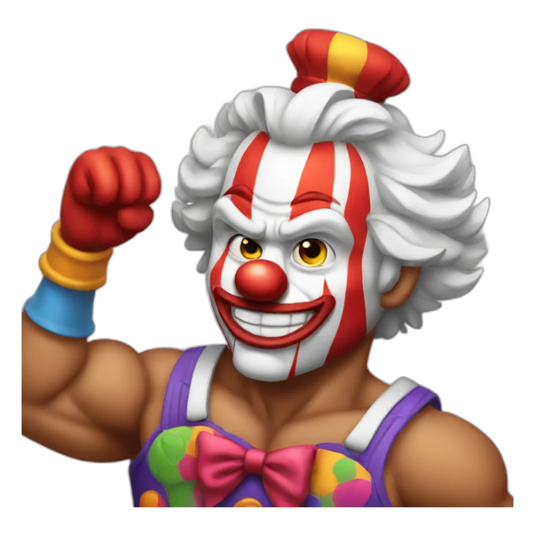 muscular clown sticker