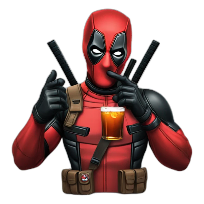 deadpool drinking jagermaister sticker