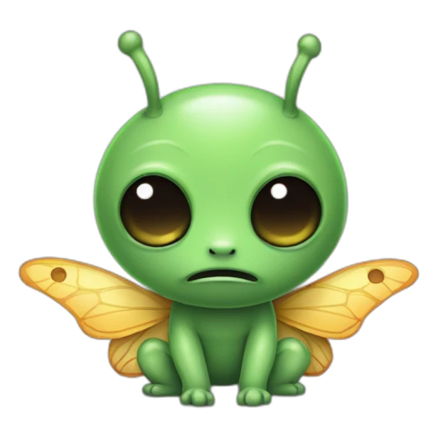 Un alien mange un papillon sticker