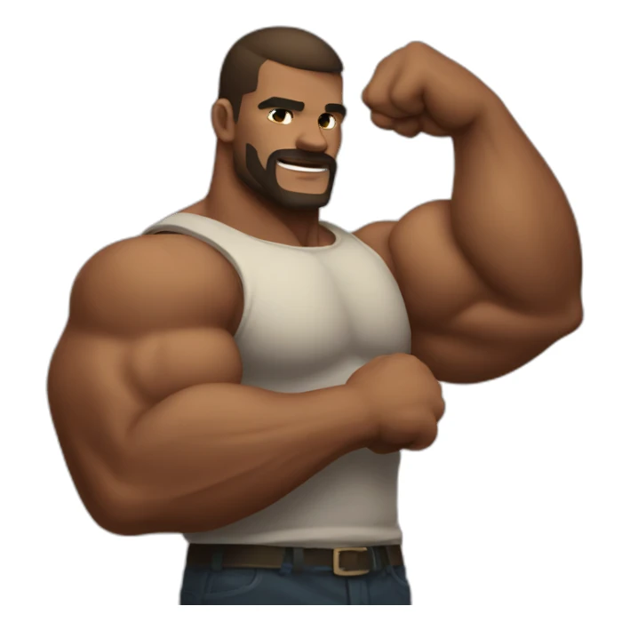 mega big biceps sticker
