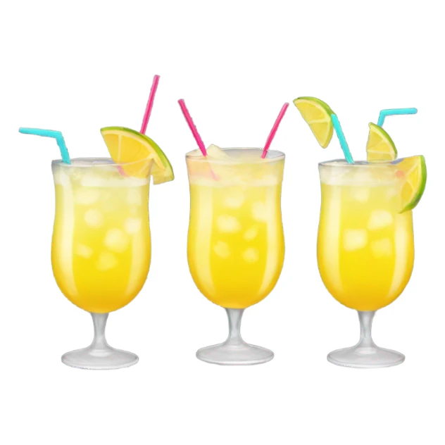 Three yellow cocktails sticker