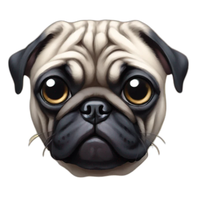 A pug in cyberpunk space sticker