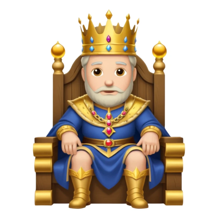 old king sitting on throne sticker