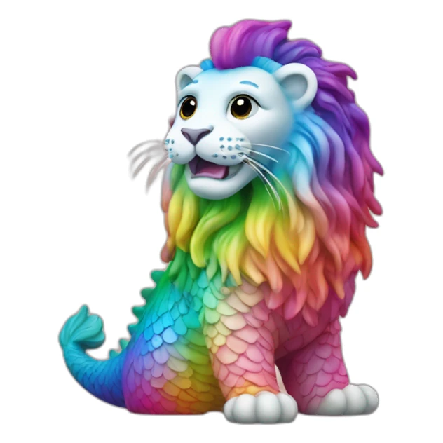 Merlion in rainbow colours sticker