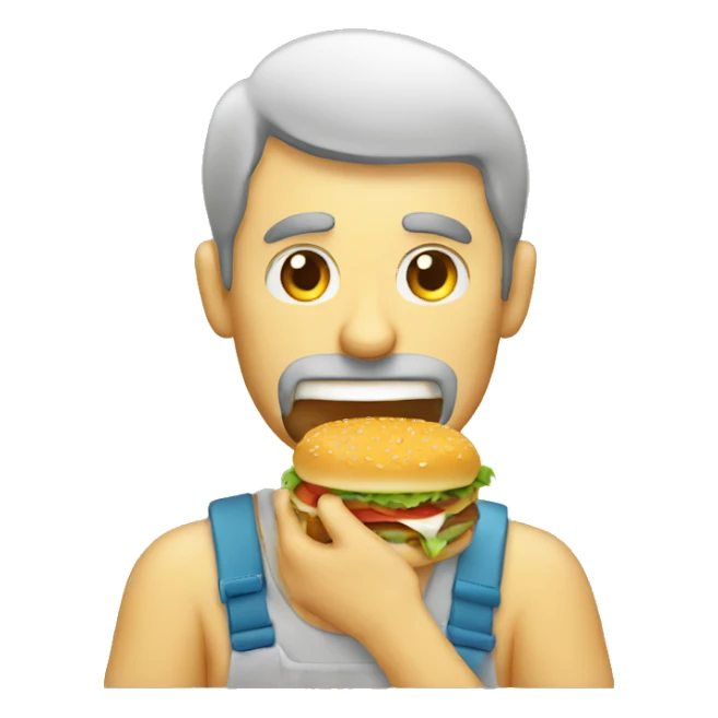 A man eating Burgar sticker