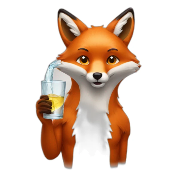 Fox drinks vodka sticker