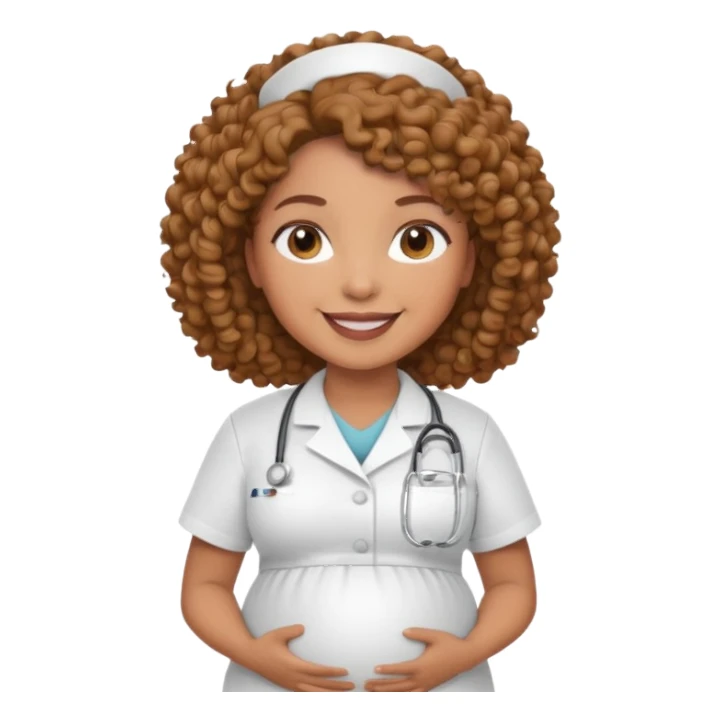 pregnant curly nurse sticker