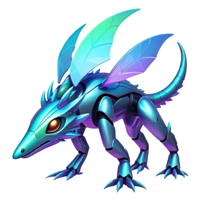 Futuristic complex iridescent aesthetic-scenery-Fakémon-creature sticker