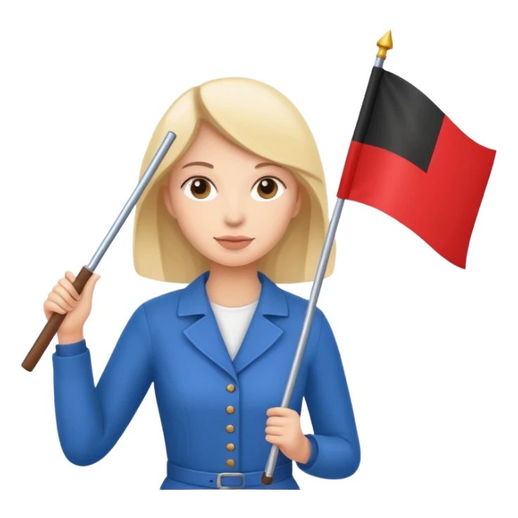 flat Flag holder woman sticker