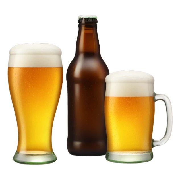 Beer bottle with glasses sticker