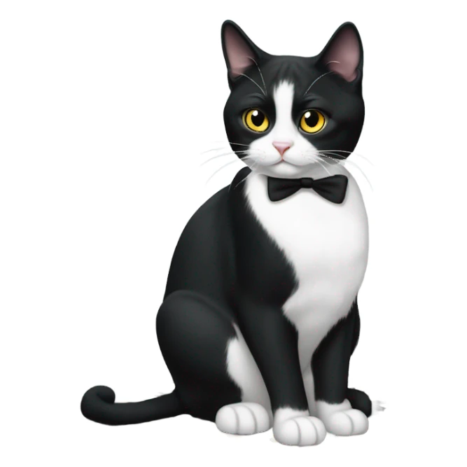 Tuxedo cat doing a puzzle sticker