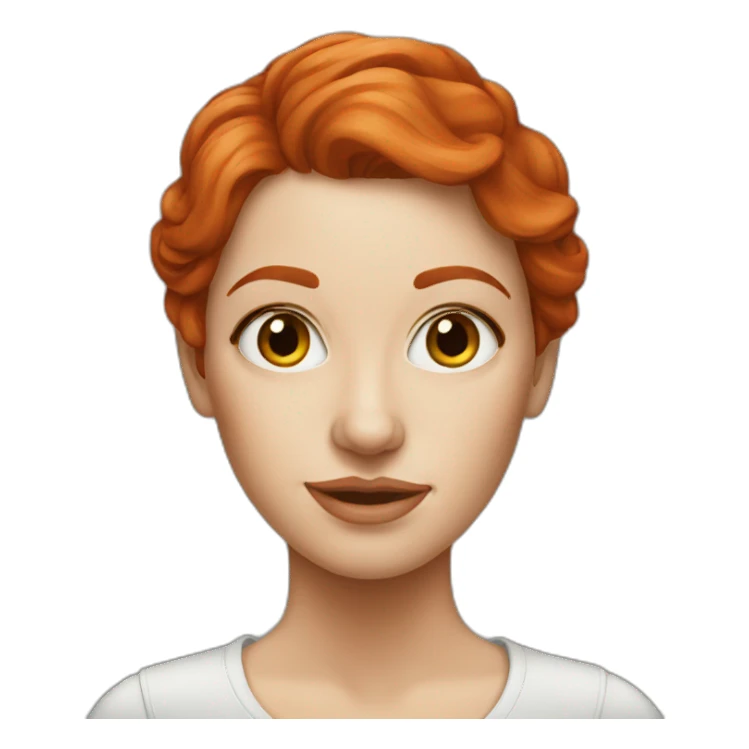 Redhead woman artist sticker