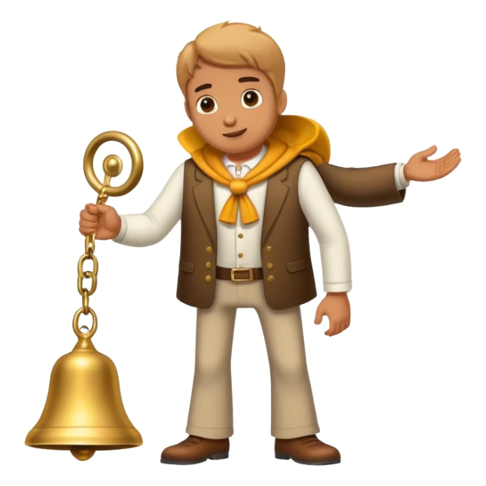 a full-length man rings a bell sticker