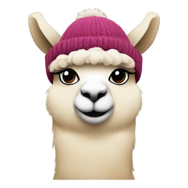Alpaca wearing wooly hat sticker