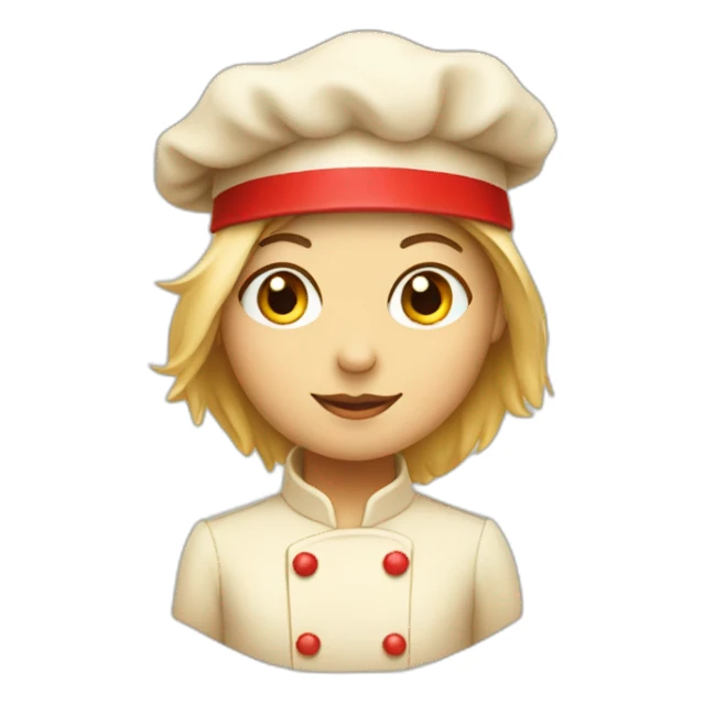 beige chick with a red chef's hat  sticker