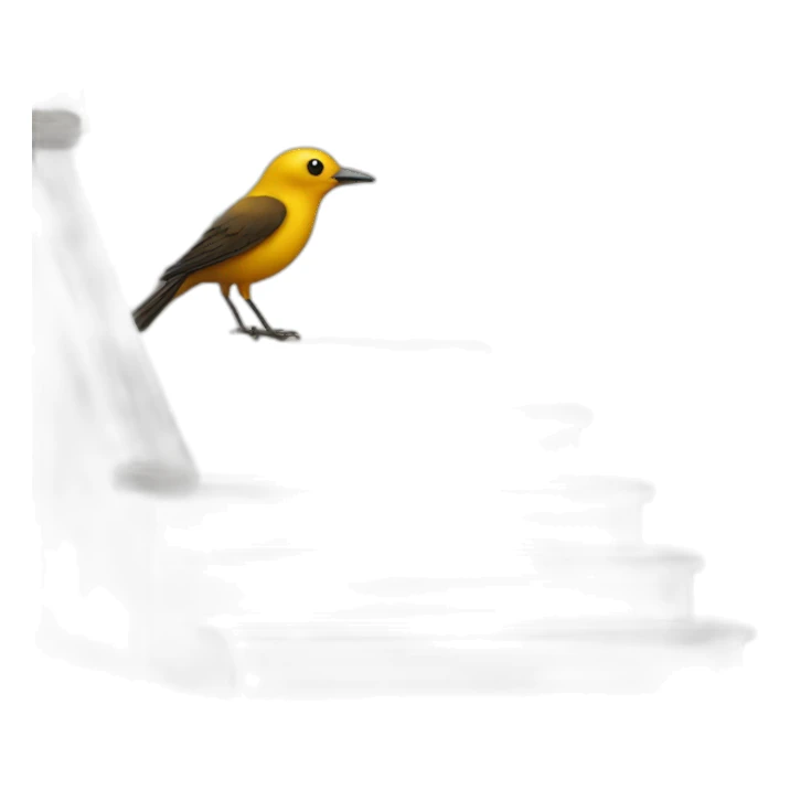 Bird on stairs  sticker