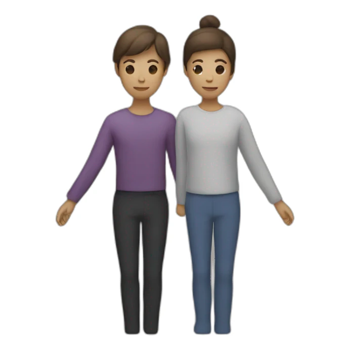 two people linking arms close sticker