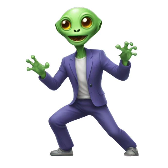 Alien dancing with his grandfather sticker