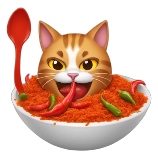 Cat eat spicy food sticker