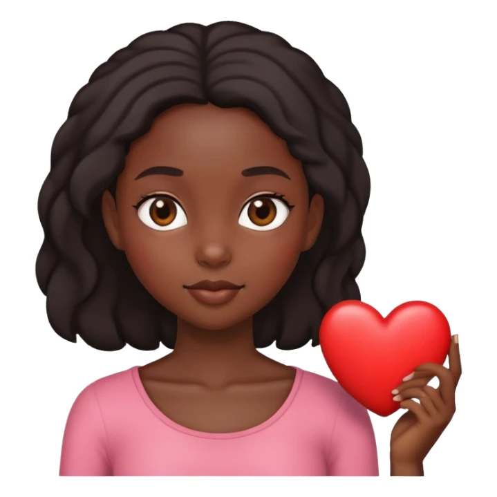 Black girl with a cute heart sticker