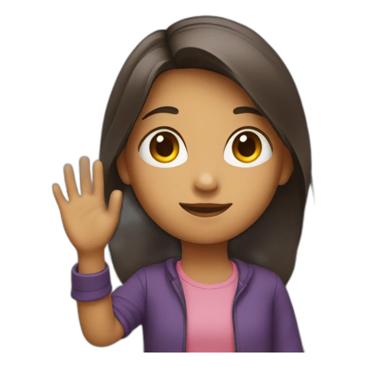 A girl with a raised hand  sticker