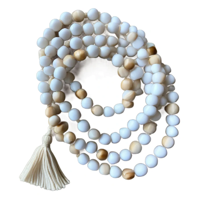 Mala beads white and beige  sticker
