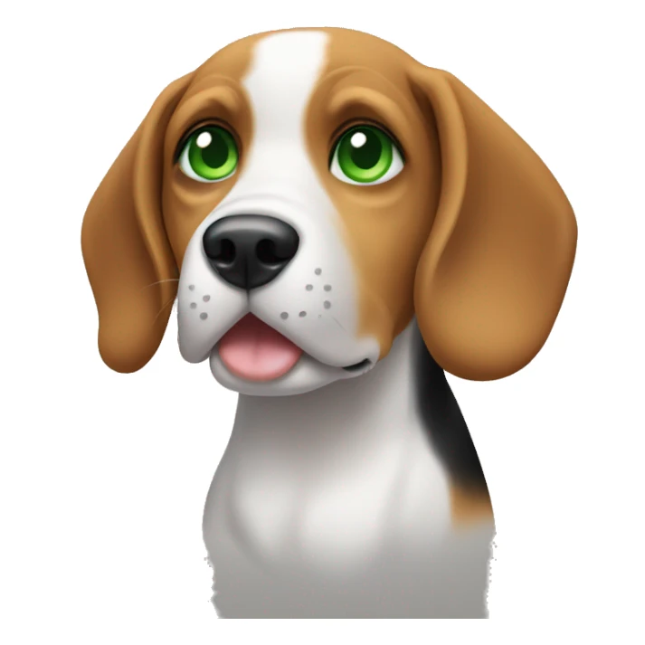 dog beagle with green eyes sticker