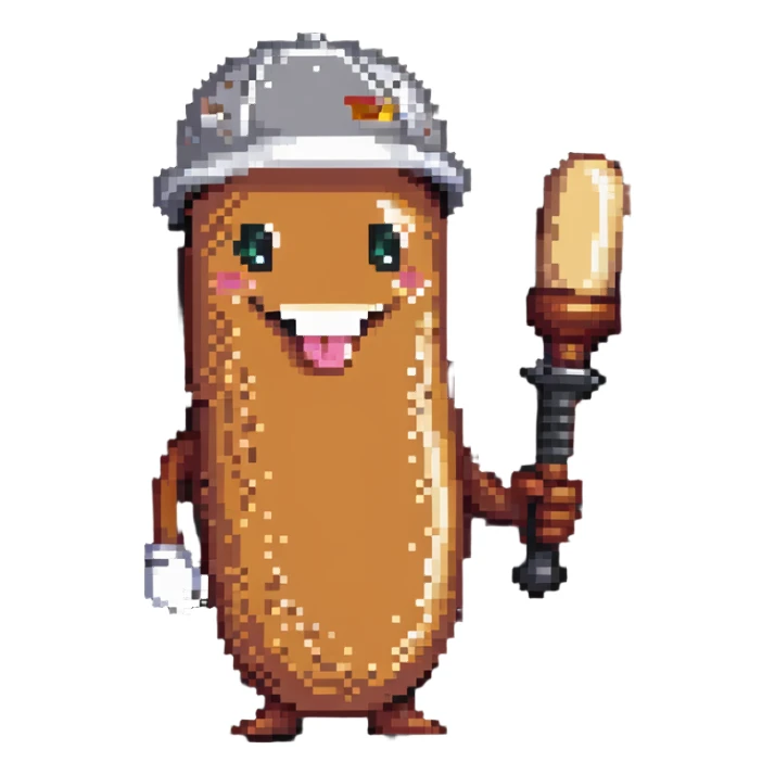 smiling sausage holding a bat sticker