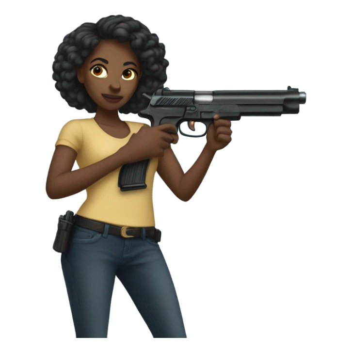 Black girl with gun sticker