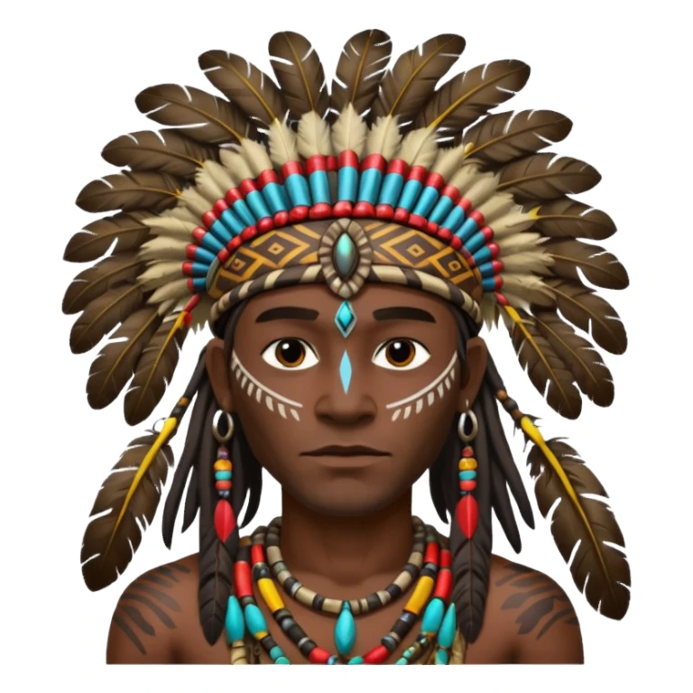 a tribal man in jungle sticker