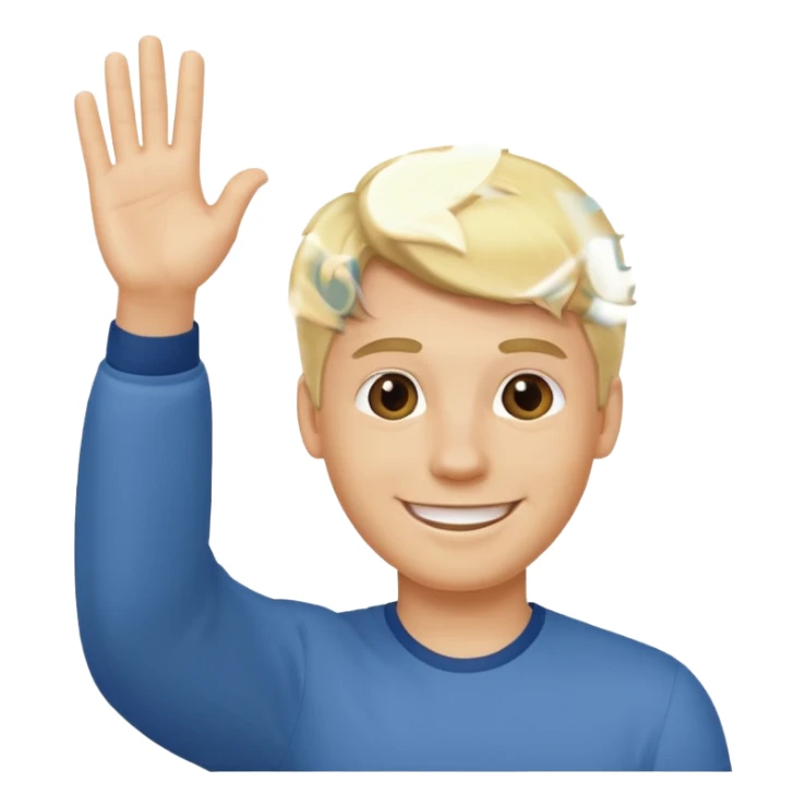 Dorky blonde guy smiling and waving sticker