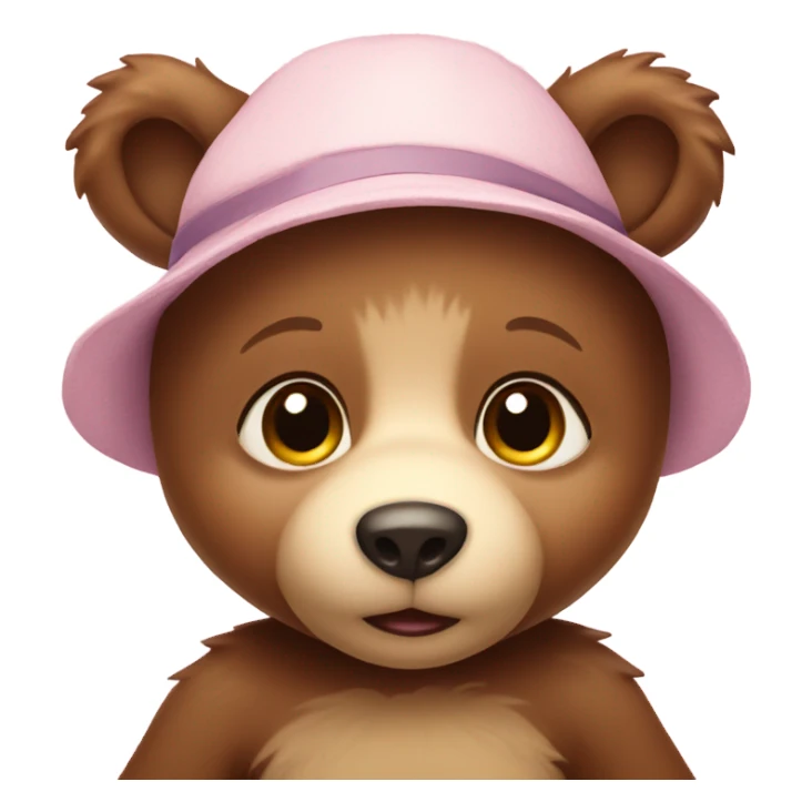 Baby bear wearing a hat sticker