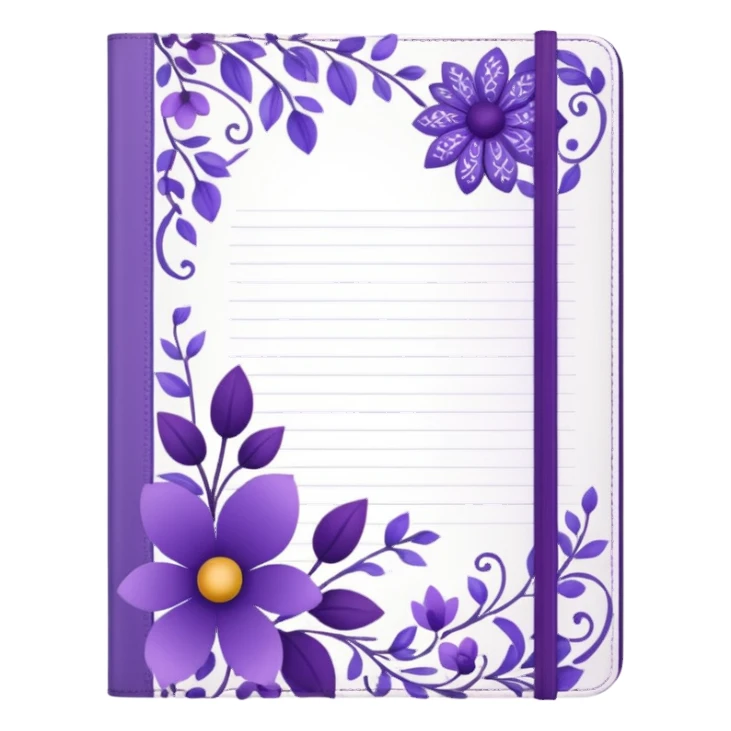 journal white and purple sticker