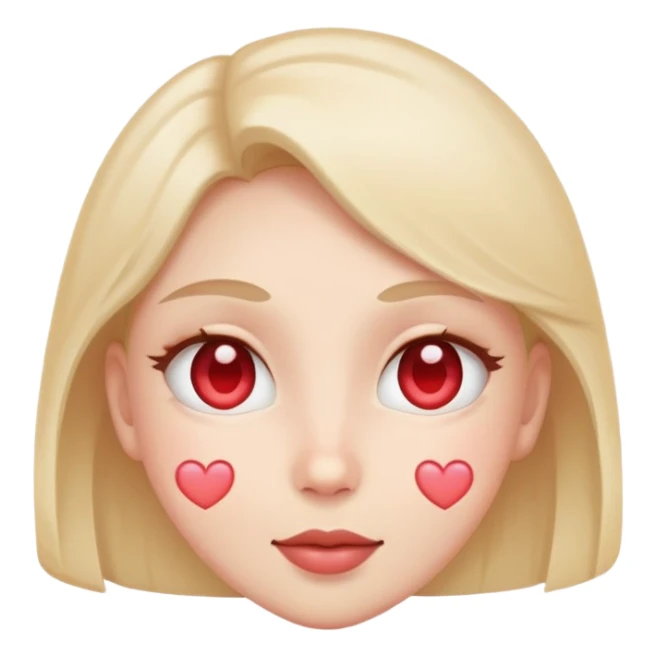 Heart eyes blush face sticker