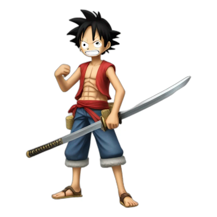 Luffy qui a un katana sticker