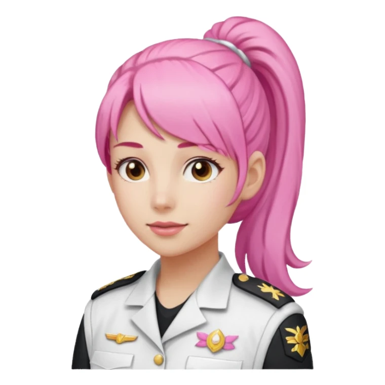 Commander Bloom – pink ponytail pilot in white uniform sticker