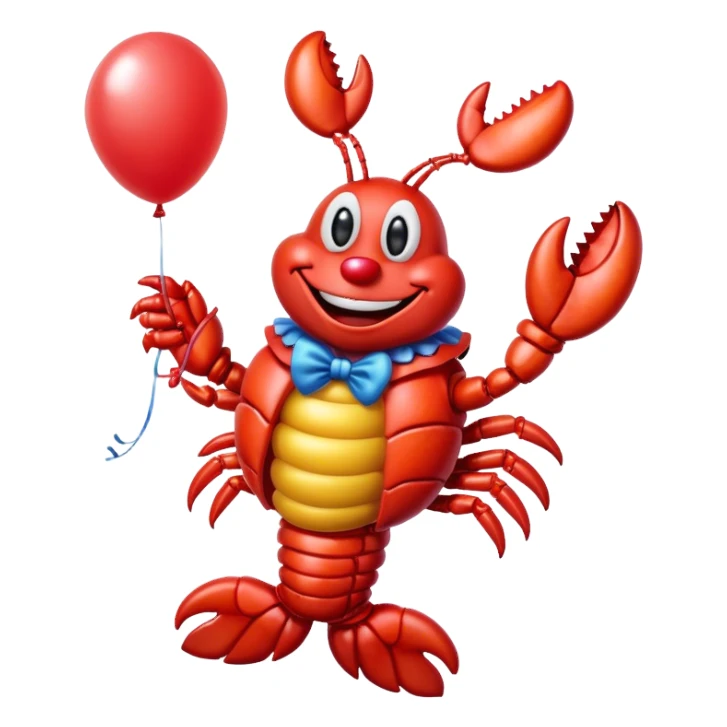 A lobster dressed as a clown sticker
