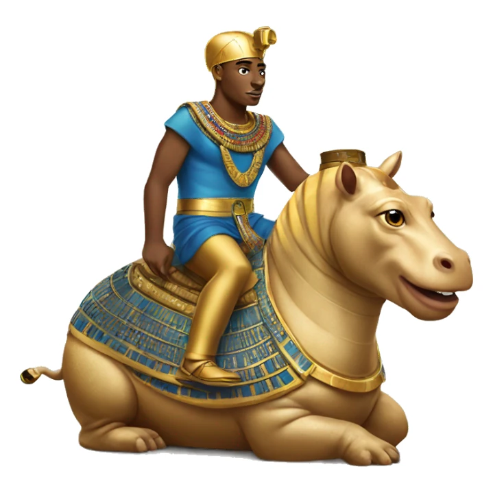 king tut RIDING a hippo sticker